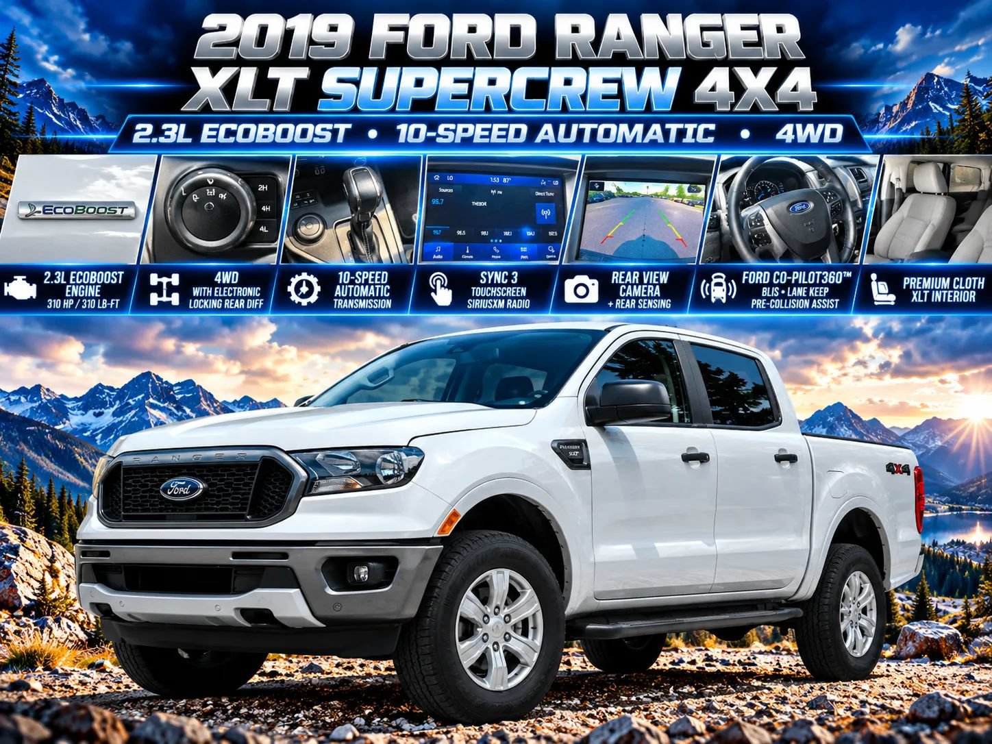 Used 2019 Ford Ranger XLT w/ Equipment Group 301A Mid AWD/4WD image 1
