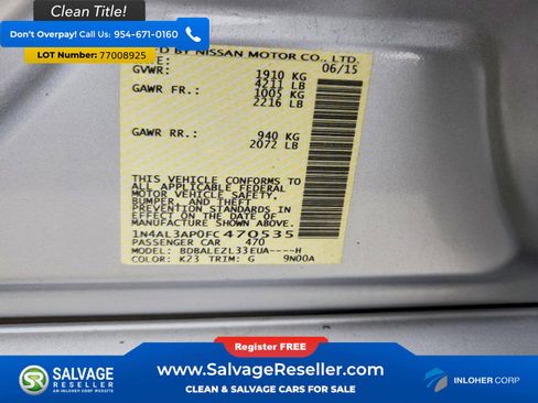 Used 2015 Nissan Altima 2.5 S w/ Power Driver Seat Package image 16