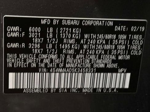 Used 2019 Subaru Ascent 8-Passenger AWD/4WD image 30