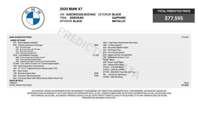 Used 2020 BMW X7 xDrive40i w/ Cold Weather Package AWD/4WD image 3
