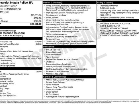 Used 2011 Chevrolet Impala Police FWD image 6