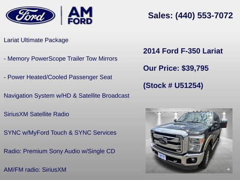 Used 2014 Ford F350 Lariat w/ Lariat Ultimate Package AWD/4WD image 18