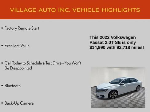 Used 2022 Volkswagen Passat 2.0T SE FWD image 14