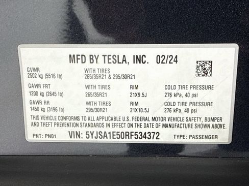 Used 2024 Tesla Model S AWD/4WD image 12