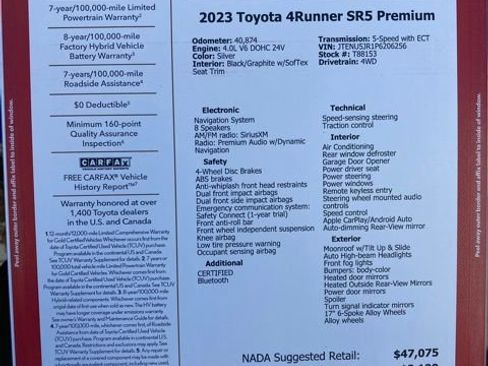 Certified 2023 Toyota 4Runner SR5 Premium image 56
