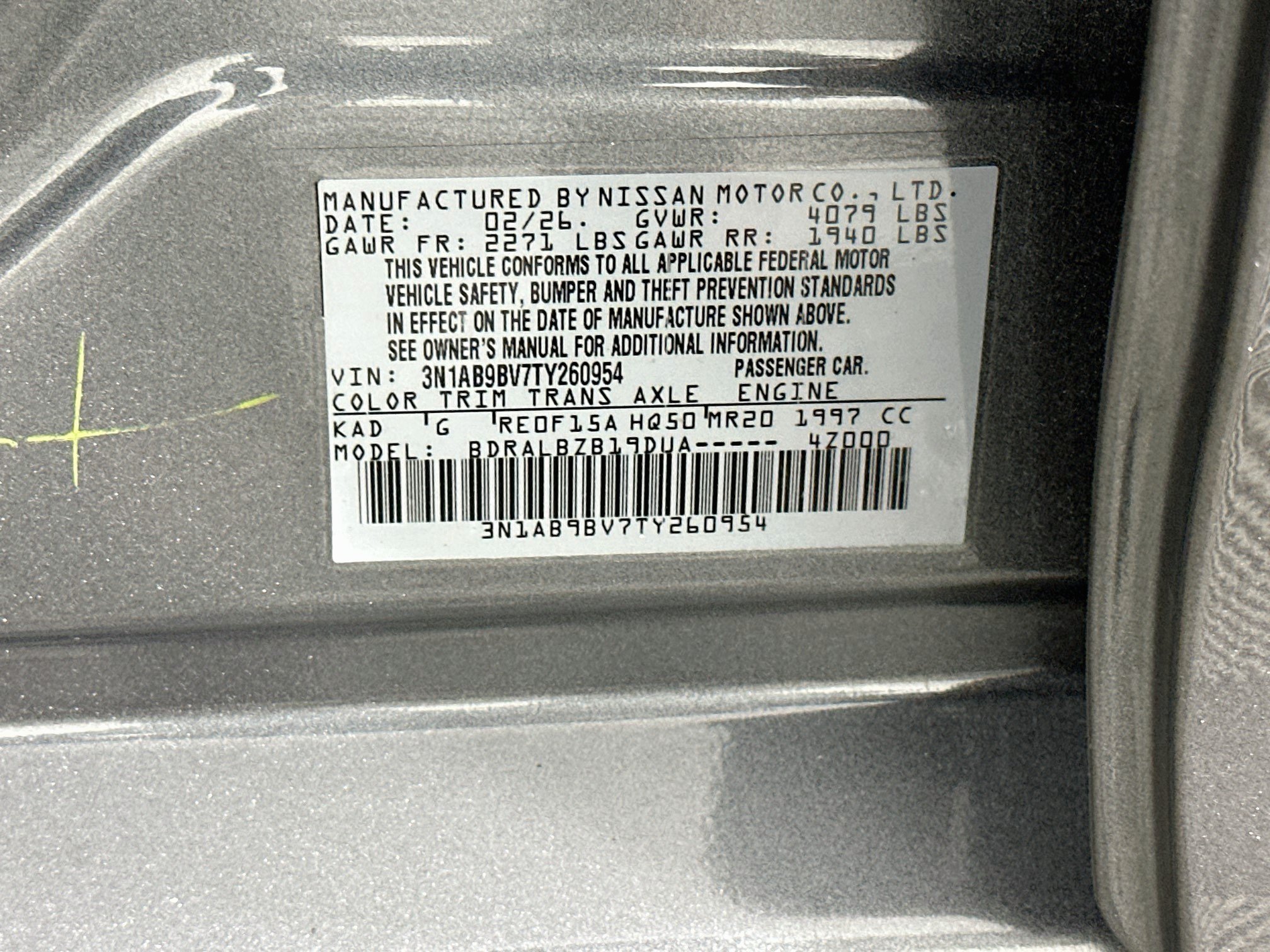 Used 2026 Nissan Sentra S w/ Floor Mat Package FWD image 12