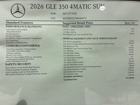 New 2026 Mercedes-Benz GLE 350 4MATIC image 28
