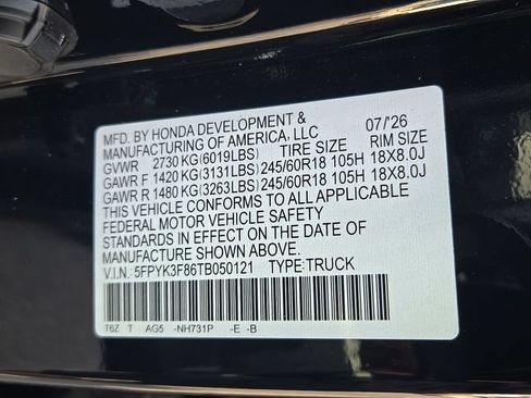 New 2026 Honda Ridgeline Black Edition image 20