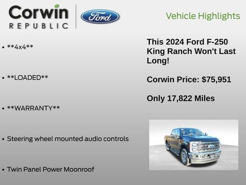 Certified 2024 Ford F250 King Ranch w/ Chrome Package image 20
