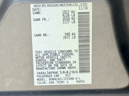 Used 2017 Nissan Altima 2.5 SL w/ Moonroof Package image 31