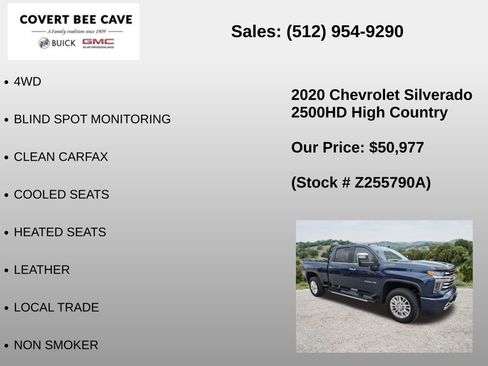 Used 2020 Chevrolet Silverado 2500 High Country w/ Z71 Off-Road Package AWD/4WD image 6