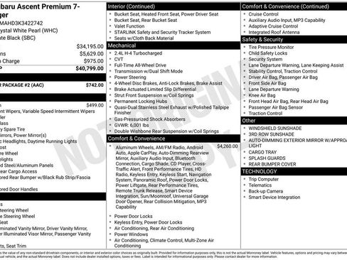 Used 2019 Subaru Ascent Premium w/ Popular Package #2 AWD/4WD image 19