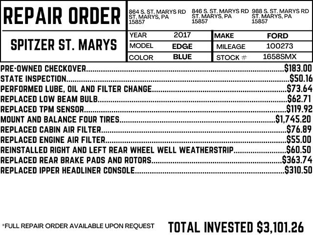 Used 2017 Ford Edge Titanium w/ Equipment Group 301A AWD/4WD image 2