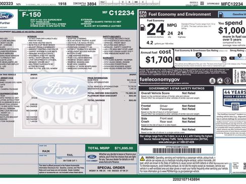 Used 2021 Ford F150 Platinum w/ Equipment Group 701A High image 5