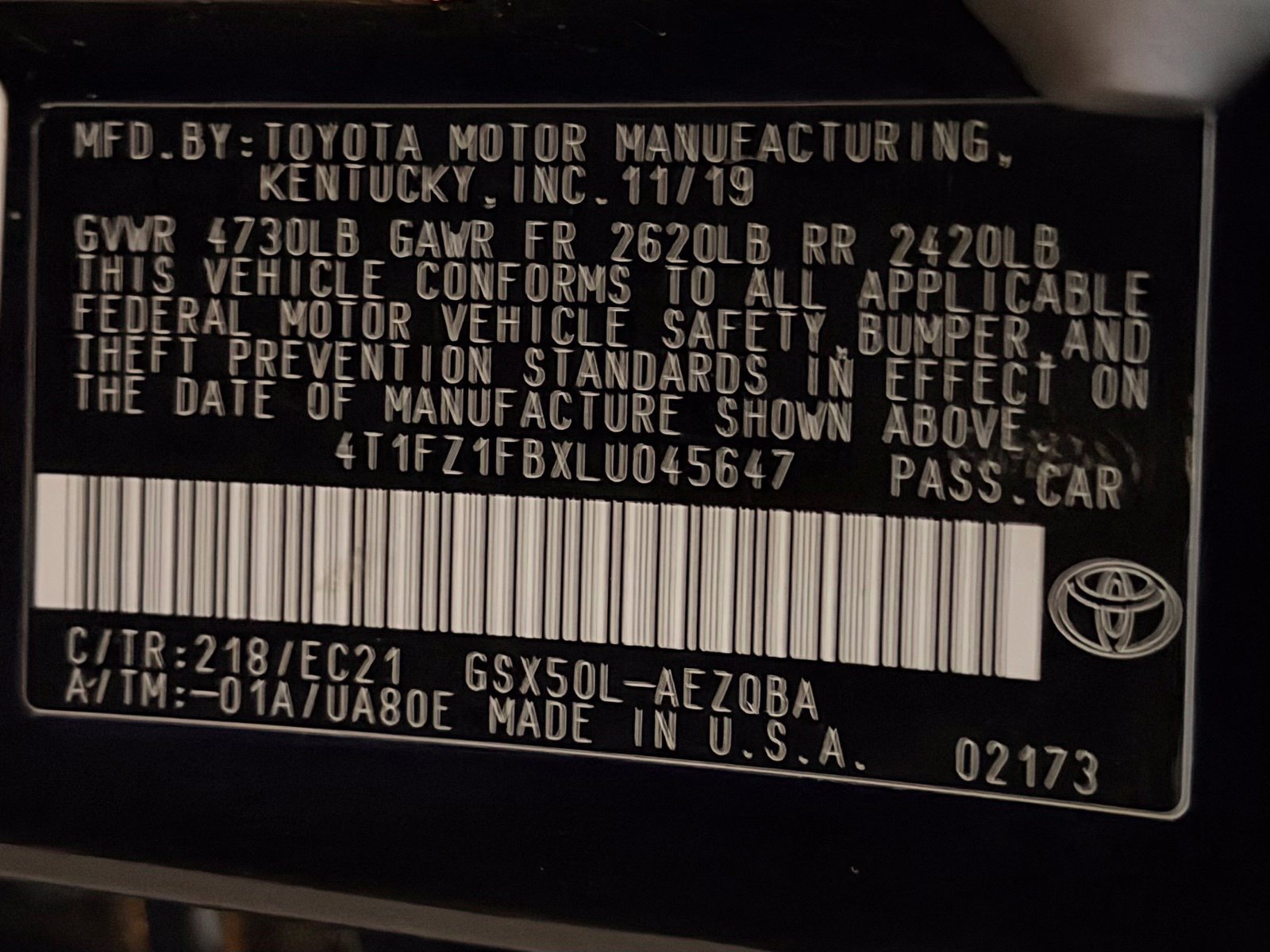 Used 2020 Toyota Avalon TRD w/ Protection Package FWD image 51