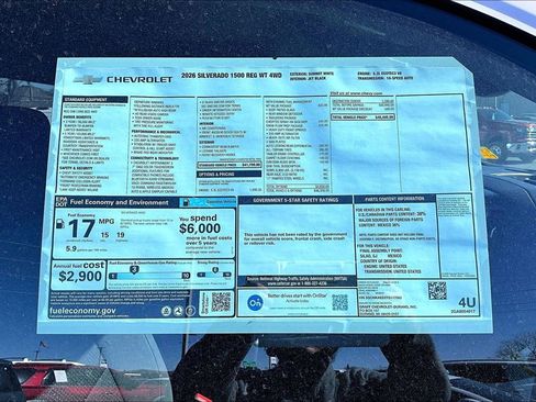 New 2026 Chevrolet Silverado 1500 W/T w/ WT Value Package image 13