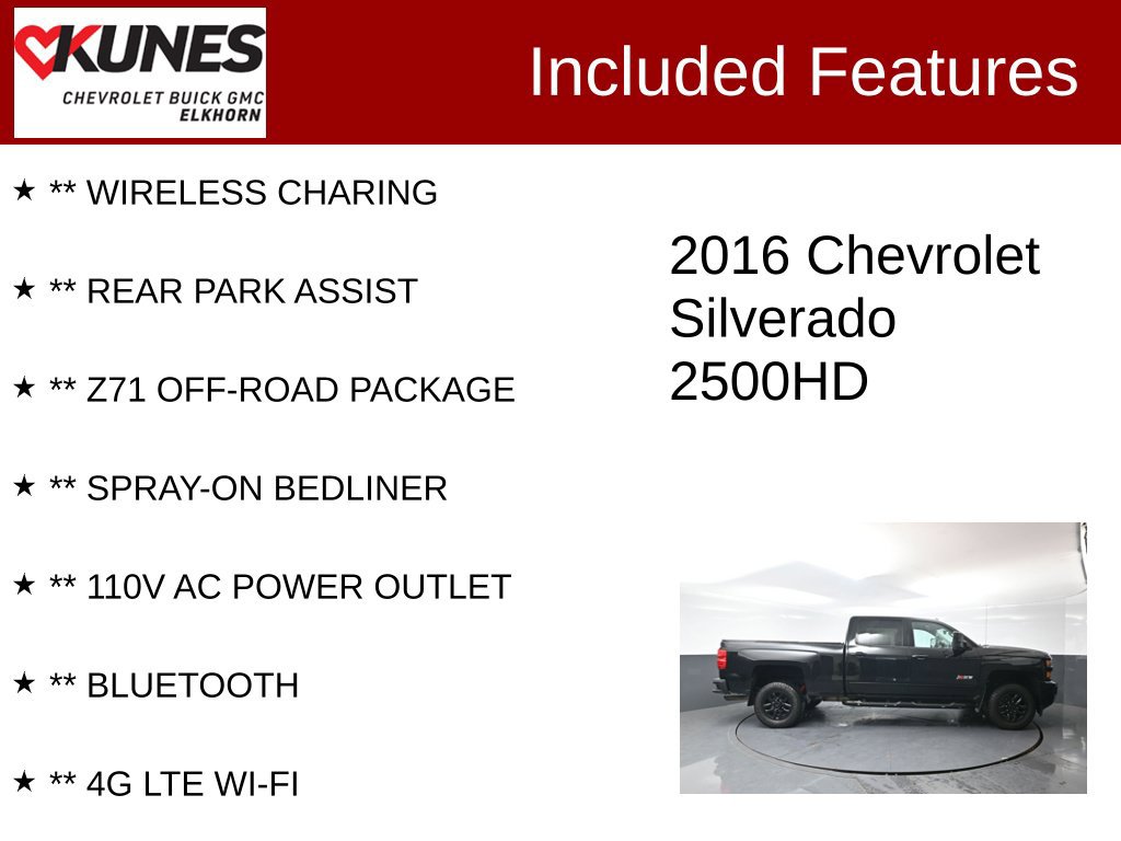 Used 2016 Chevrolet Silverado 2500 LT w/ Midnight Edition AWD/4WD image 3