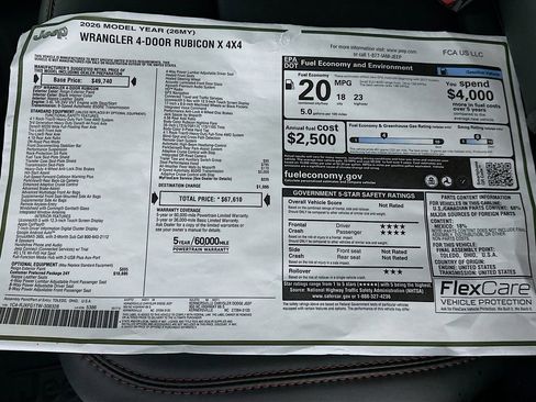 New 2026 Jeep Wrangler Unlimited Rubicon AWD/4WD image 20