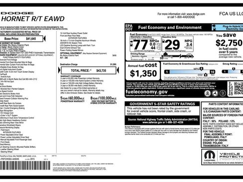 Certified 2025 Dodge Hornet R/T AWD/4WD image 2