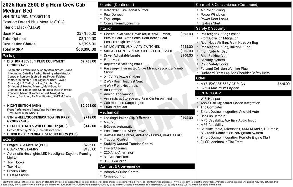 New 2026 RAM 2500 Big Horn AWD/4WD image 45