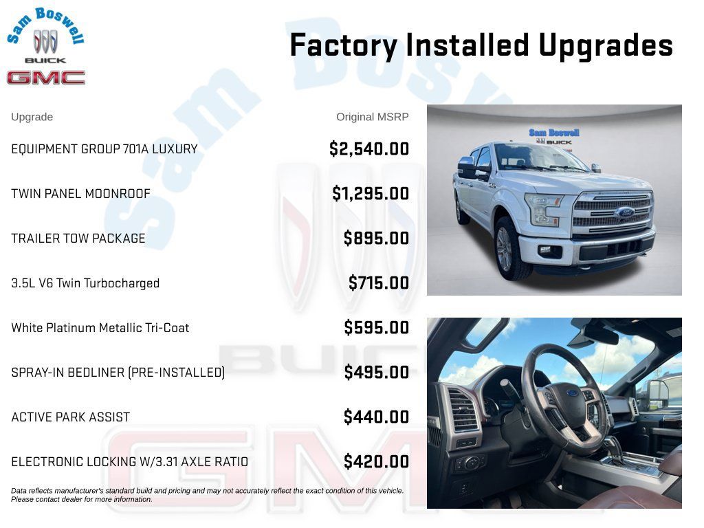 Used 2016 Ford F150 Platinum w/ Equipment Group 701A Luxury AWD/4WD image 4