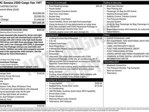 Used 2022 GMC Savana 2500 w/ Driver Convenience Package RWD image 3