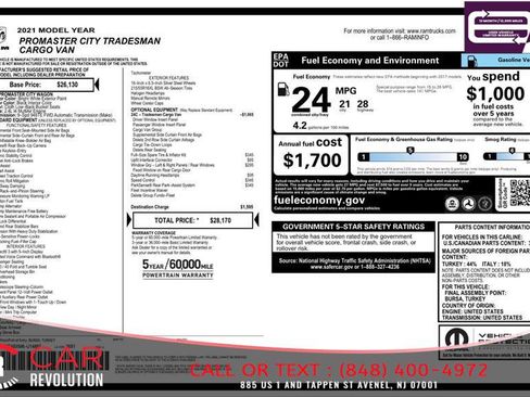 Used 2021 RAM ProMaster City Tradesman w/ Window Group 04 FWD image 13