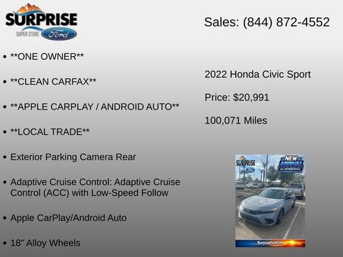 Used 2022 Honda Civic Sport image 6
