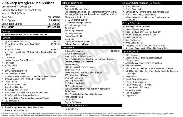 Used 2025 Jeep Wrangler Unlimited Rubicon AWD/4WD image 18
