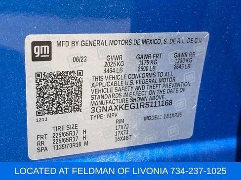 Used 2024 Chevrolet Equinox LT w/ LPO, Floor Liner Package FWD image 10