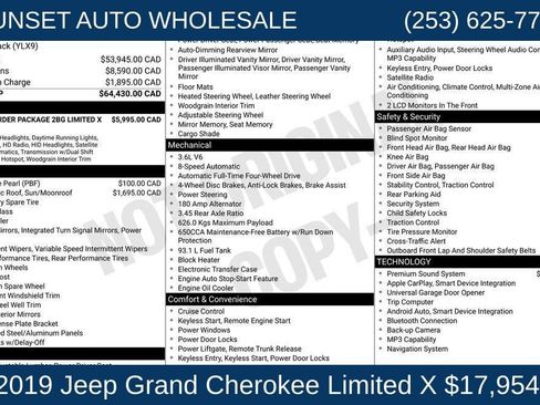 Used 2019 Jeep Grand Cherokee Limited X AWD/4WD image 44