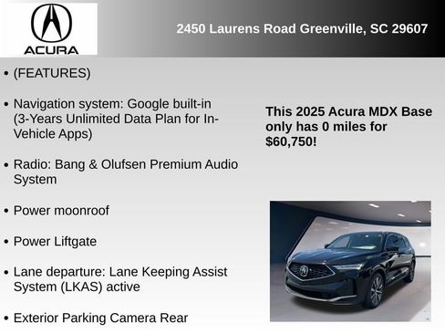 Used 2025 Acura MDX w/ Technology Package image 6