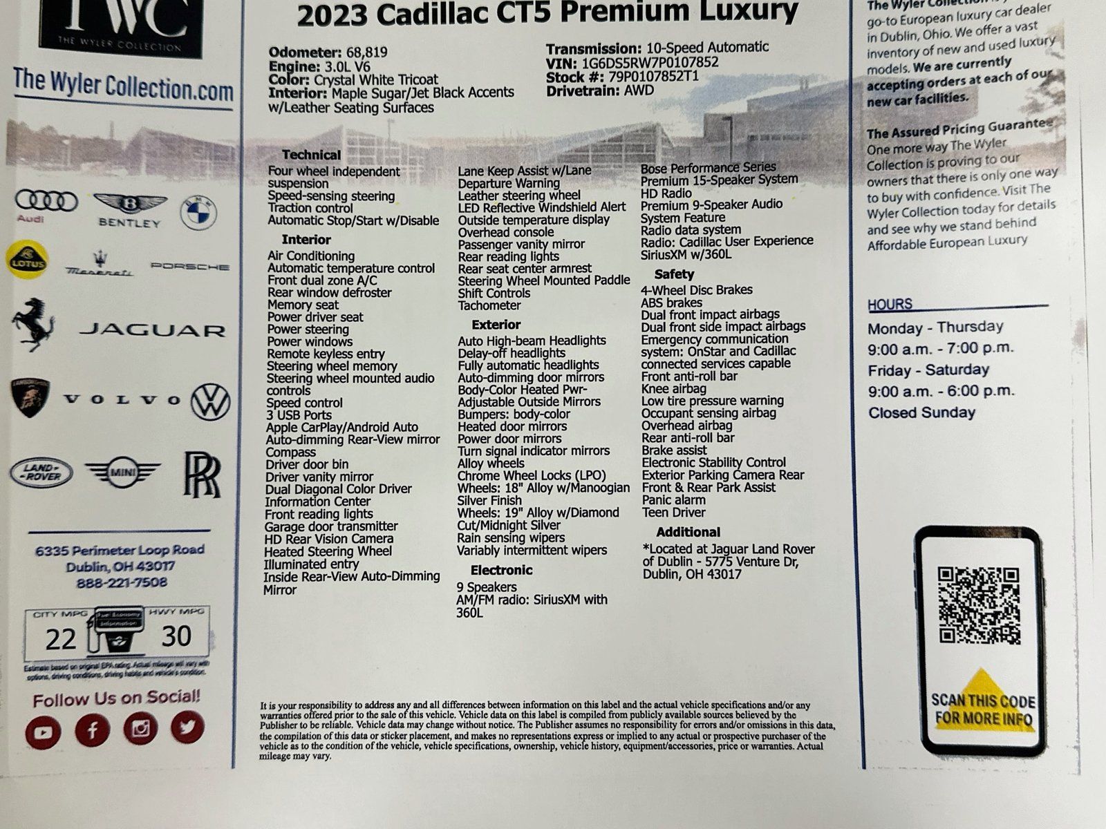 Used 2023 Cadillac CT5 Premium Luxury AWD/4WD image 46
