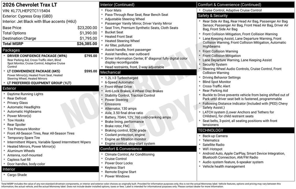 Used 2026 Chevrolet Trax LT w/ Driver Confidence Package FWD image 6