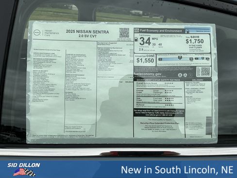 New 2025 Nissan Sentra SV w/ All-Weather Package image 13