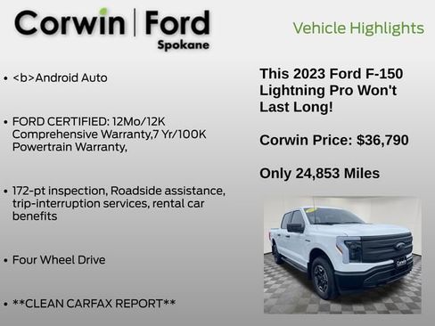 Certified 2023 Ford F150 Lightning Pro image 13