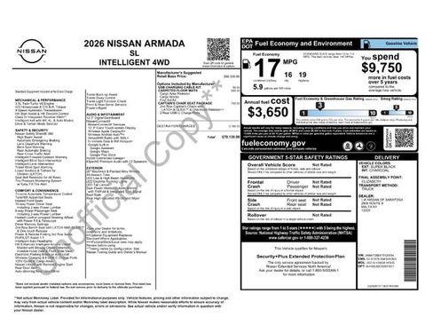 New 2026 Nissan Armada SL w/ Captain's Chari Seat Package image 2