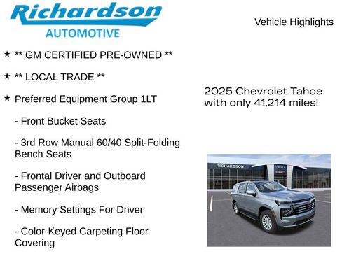 Used 2025 Chevrolet Tahoe LT w/ Comfort Package AWD/4WD image 10