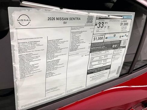 New 2026 Nissan Sentra SV w/ SV Convenience Package FWD image 38