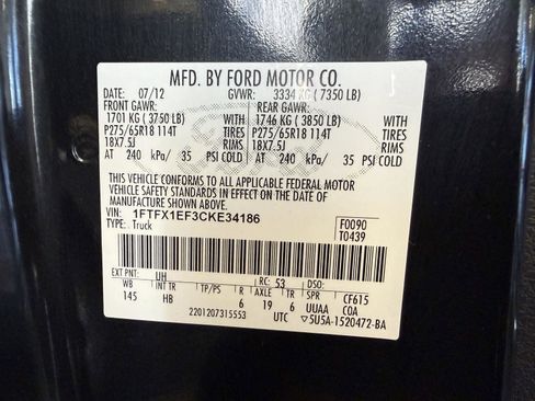 Used 2012 Ford F150 Lariat w/ Lariat Chrome Pkg image 34