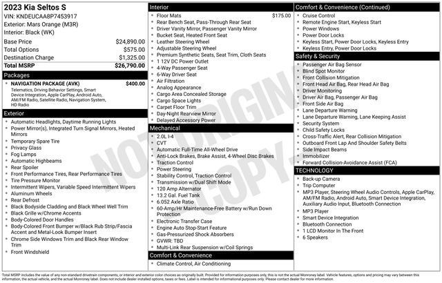 Used 2023 Kia Seltos S w/ Navigation Package AWD/4WD image 31