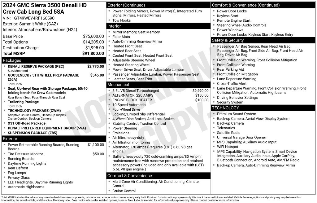 Used 2024 GMC Sierra 3500 Denali w/ Denali Reserve Package AWD/4WD image 9