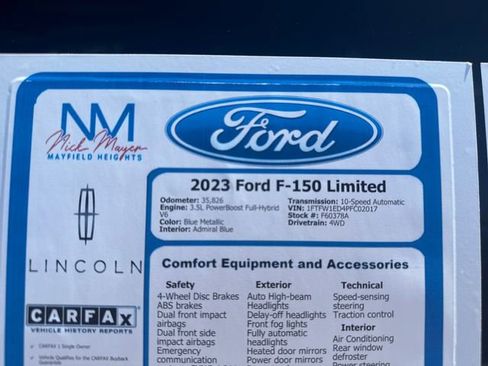Used 2023 Ford F150 Limited AWD/4WD image 39