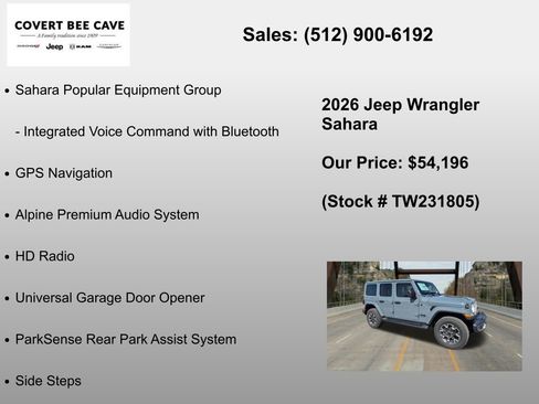 New 2026 Jeep Wrangler Sahara AWD/4WD image 24