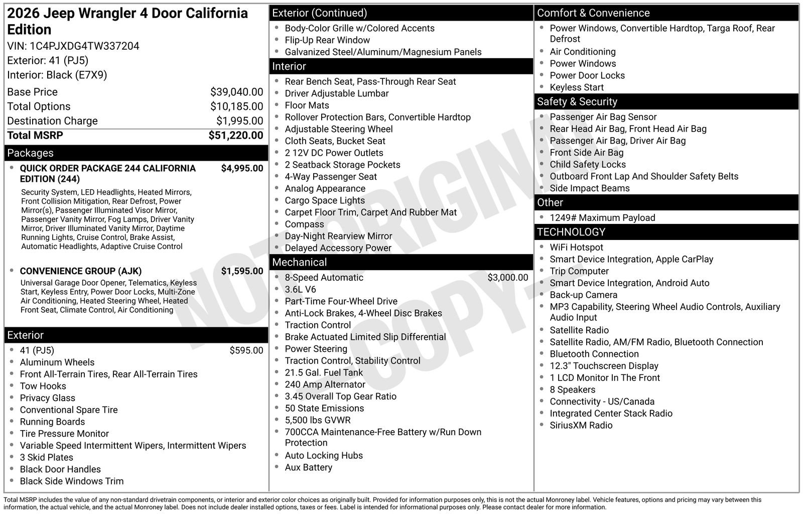 New 2026 Jeep Wrangler Unlimited Sport AWD/4WD image 29