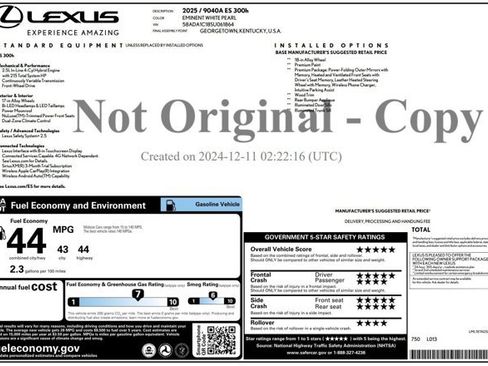 Used 2025 Lexus ES 300h w/ Premium Package FWD image 2
