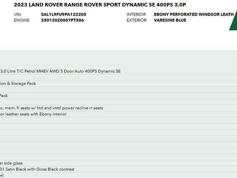 Used 2023 Land Rover Range Rover Sport SE Dynamic AWD/4WD image 7
