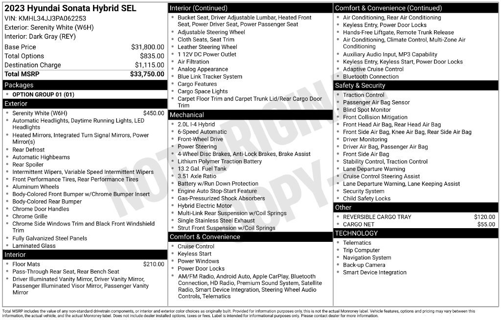 Used 2023 Hyundai Sonata SEL FWD image 17