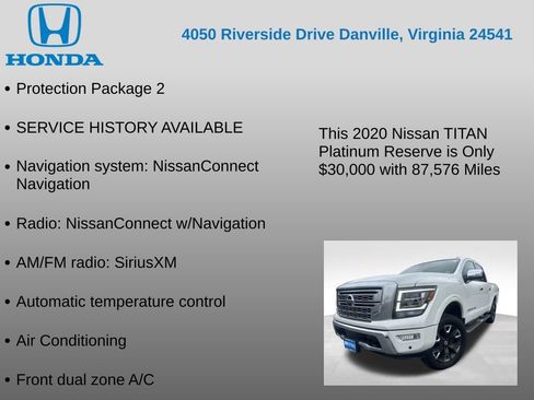 Used 2020 Nissan Titan Platinum Reserve w/ Protection Package 2 image 7