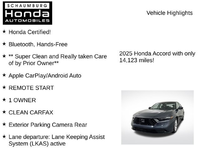 Certified 2025 Honda Accord LX image 14